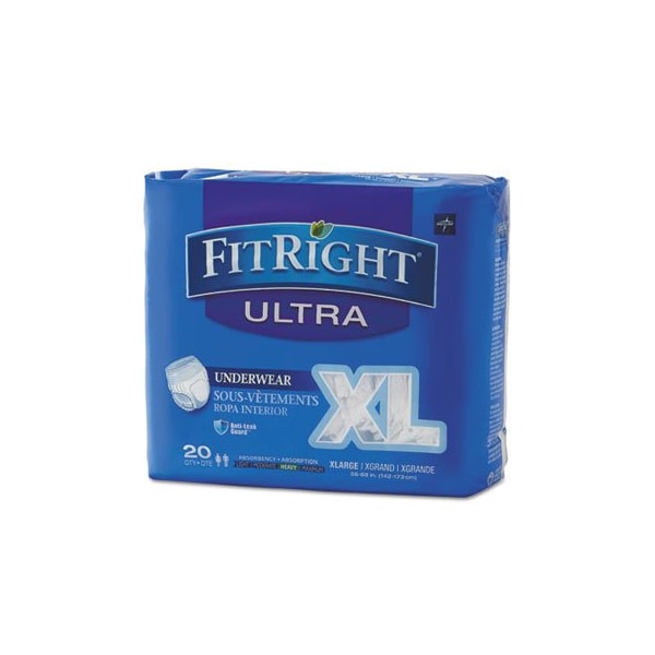 Medline FITRIGHT ULTRA PROTECTIVE UNDERWEAR, X-LARGE, 56in TO 68in WAIST, 20PK FIT23600A - main
